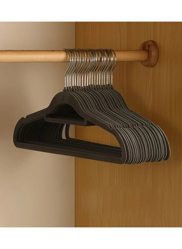 Cozara 50-Piece Non-Slip Velvet Cloth Hanger Set Black - Image 1