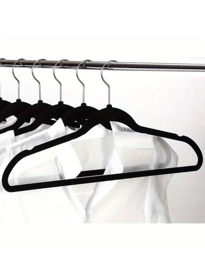 Cozara 50-Piece Non-Slip Velvet Cloth Hanger Set Black - Image 4