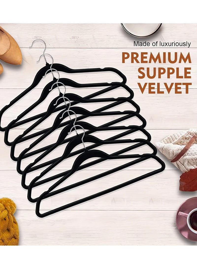 Cozara 50-Piece Non-Slip Velvet Cloth Hanger Set Black - Image 2