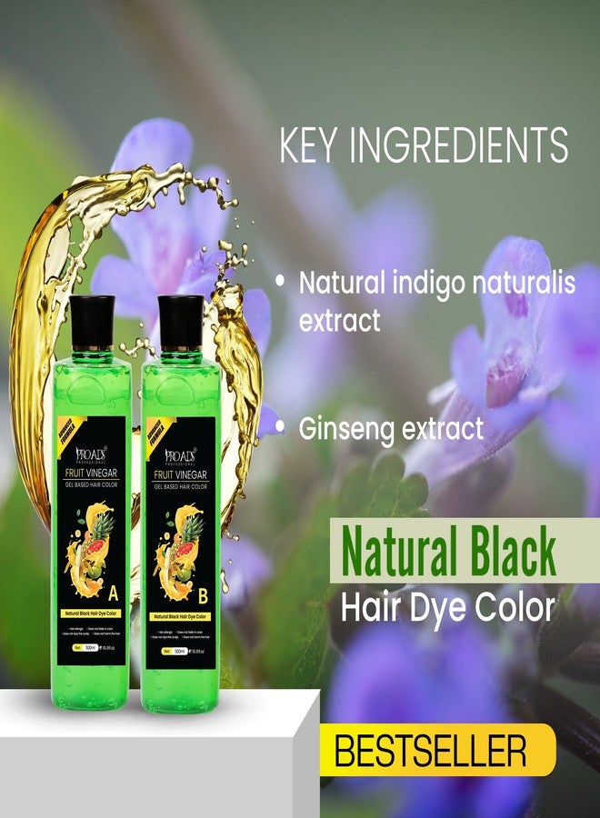 PRO ADS PROADS Black Hair Color Gel with Fruit Vinegar | 10-Min Quick Hair Dye for Men & Women | Long-Lasting, Natural Look | No Drip, Mess-Free Gel Hair Color (500mlX2) - Image 4