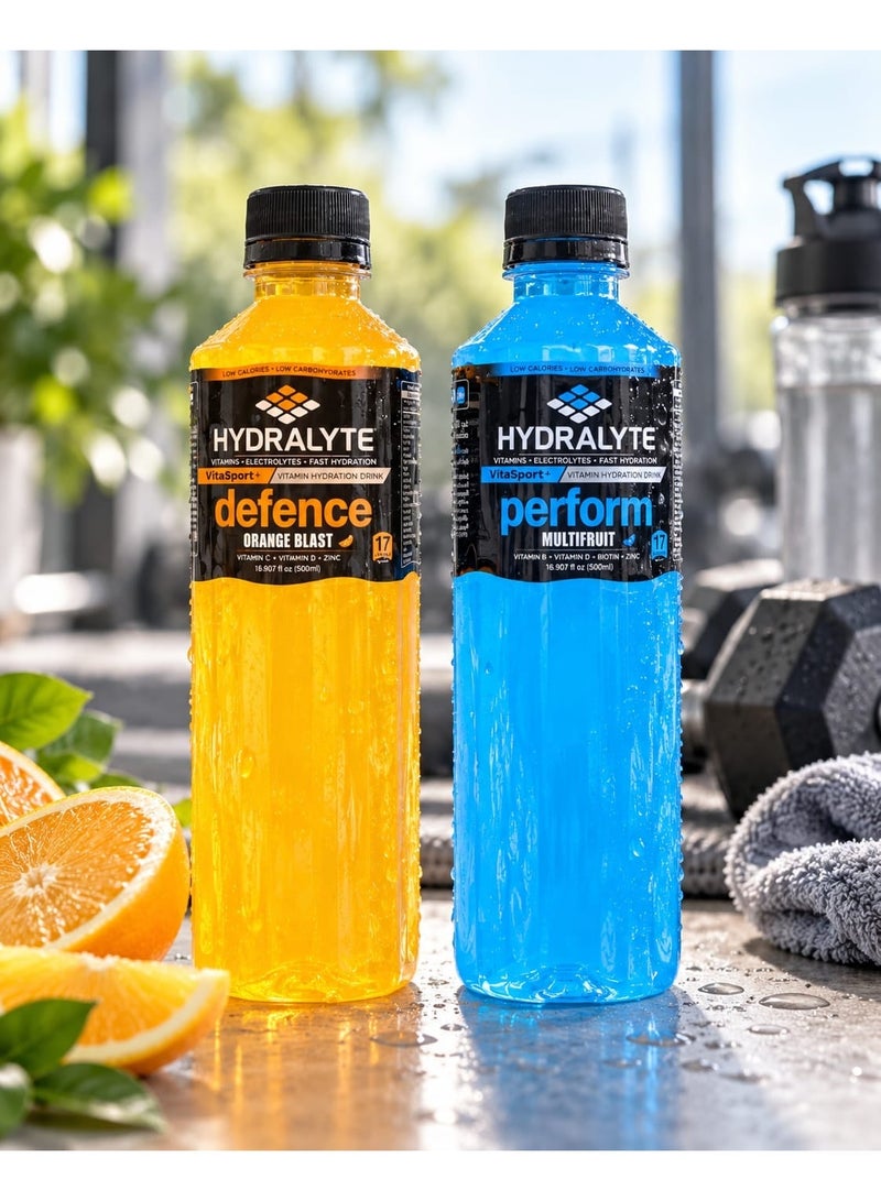 Hydralyte VitaSport+ Defence Hydration Drink, Orange Blast, 500ml Bottle with Electrolytes, Vitamin C, D & Zinc - Image 2