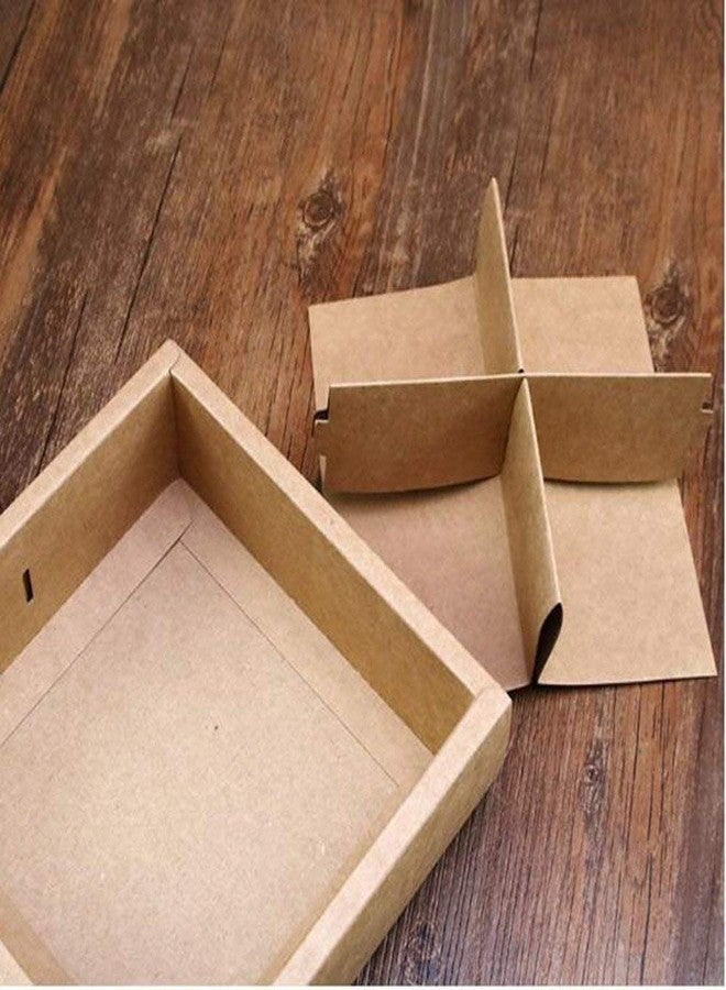 BBC BAKERY 4 Cavity Craft Paper Moon Cake Box With Clear Lid And Dividers Bakery Gift Packaging 10 Counts (4 Cavity) - Image 5