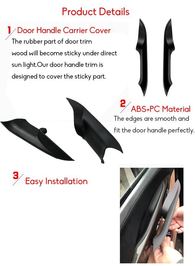 Jaronx Compatible with BMW 7 Series Door Pull Handle Covers,Left Front and Right Front F01/F02 Door Handle Cover 7 Series Door Panel Trim (Compatible with BMW 730 740 750 760 F01/F02 2008-2014) - Image 4