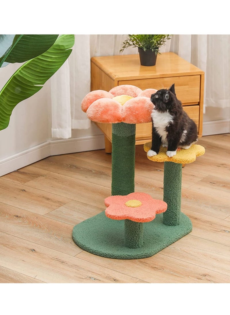 MissTiara - Flower cat Tree Activity with Scratching Post Pink Cat Tree for Indoor Cats Tower Natural sisal Scratcher Climbing Cute cat Tree - Image 1