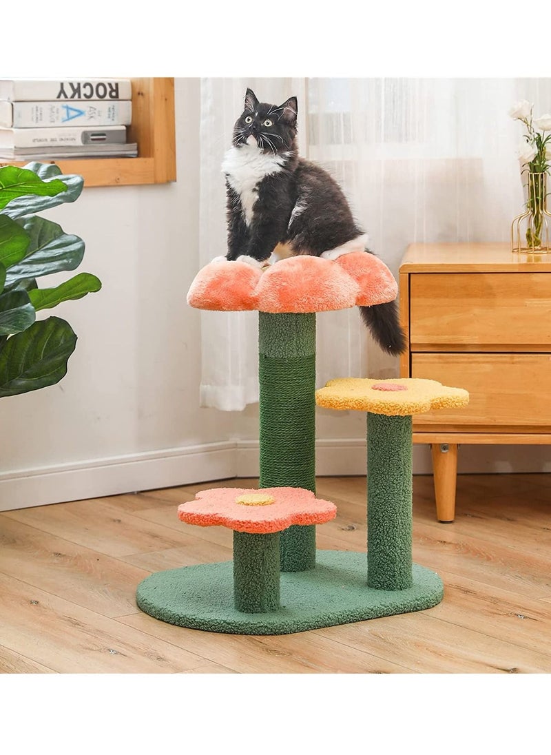 MissTiara - Flower cat Tree Activity with Scratching Post Pink Cat Tree for Indoor Cats Tower Natural sisal Scratcher Climbing Cute cat Tree - Image 1