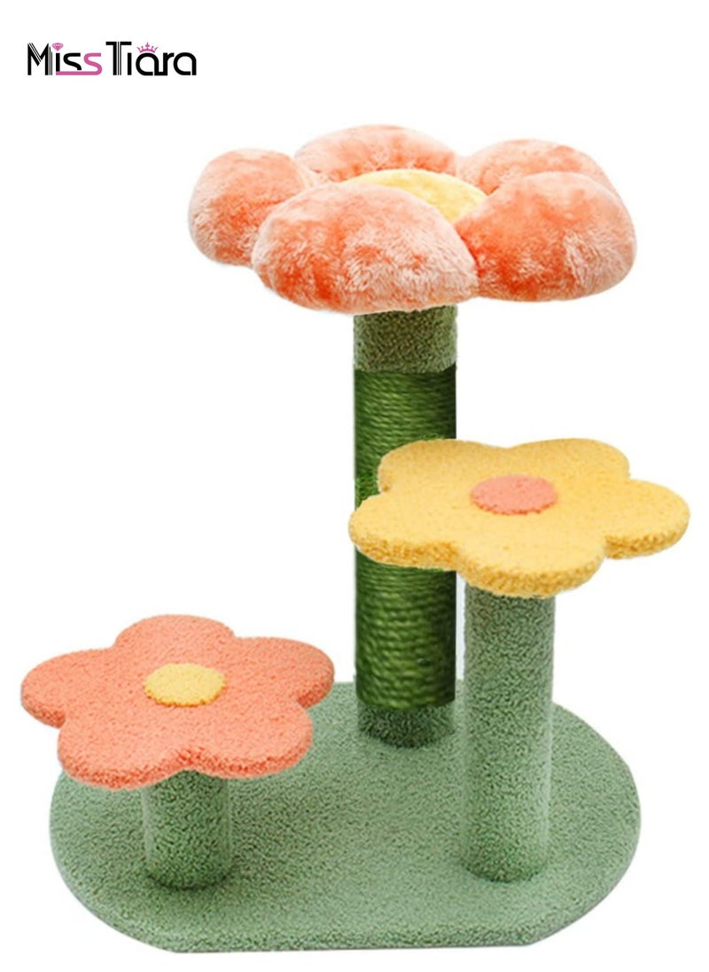 MissTiara - Flower cat Tree Activity with Scratching Post Pink Cat Tree for Indoor Cats Tower Natural sisal Scratcher Climbing Cute cat Tree - Image 1