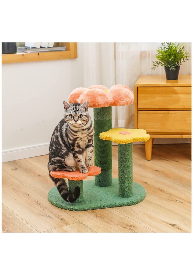 MissTiara - Flower cat Tree Activity with Scratching Post Pink Cat Tree for Indoor Cats Tower Natural sisal Scratcher Climbing Cute cat Tree - Image 1