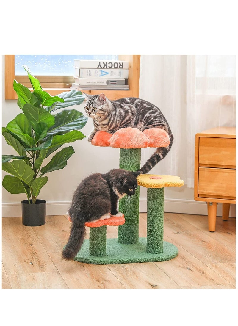 MissTiara - Flower cat Tree Activity with Scratching Post Pink Cat Tree for Indoor Cats Tower Natural sisal Scratcher Climbing Cute cat Tree - Image 1