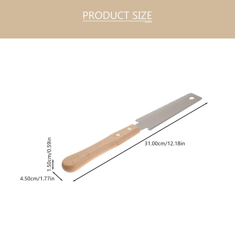 Double Edged Flush Cut Hand Saw With Wooden Handle For Carpentry And DIY Woodworking - Image 3