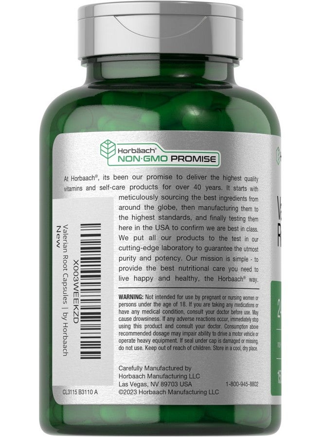 Horbäach Valerian Root Capsules | 2400 mg | 150 Count | Extract Supplement | Non-GMO, Gluten Free - Image 3