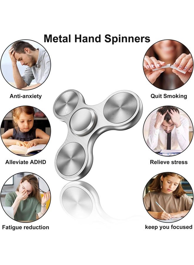 Fidget Spinners Toy, Metal Stainless Steel Bearing High Speed 4-8 Min Spins, EDC ADHD Stress Anxiety Relieves Reducer Fidgets Finger Toys, Novelty Gift for Kids and Adults