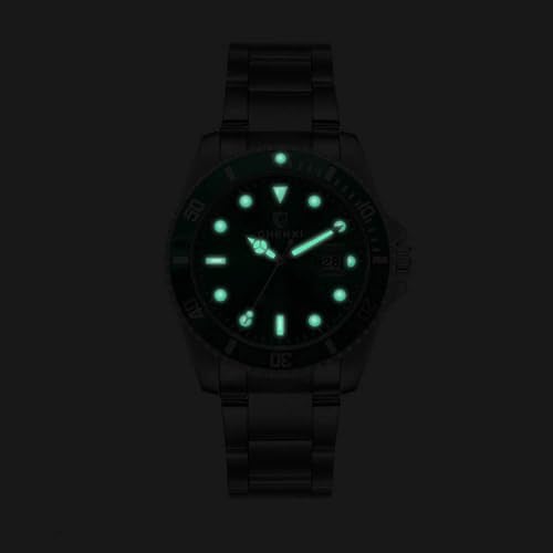 MASTOP Women's Classic Fashion Silver Stainless Steel Watches Waterproof Date Luminous Lady Dress Wrist Watch (Green) - Image 2