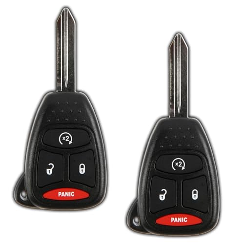 KeylessOption 2X KeylessOption Key Fob Replacement for 2007 2008 2009 2010 2011 Chrysler Aspen Dodge Dakota Durango Ram Remote, 4-Button KOBDT04A, Self Programming - Image 1