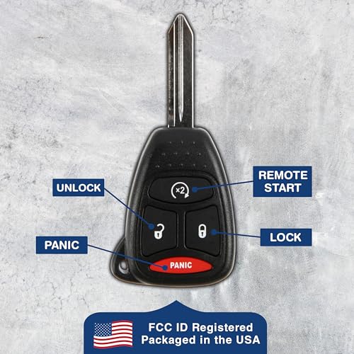 KeylessOption 2X KeylessOption Key Fob Replacement for 2007 2008 2009 2010 2011 Chrysler Aspen Dodge Dakota Durango Ram Remote, 4-Button KOBDT04A, Self Programming - Image 5