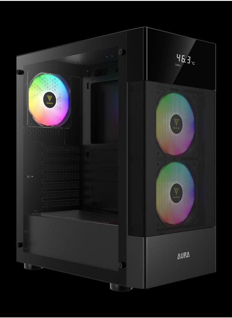GAMDIAS - AURA GC5 ARGB DIGITAL DISPLAY MESH ARGB MID-TOWER CASE - Image 1