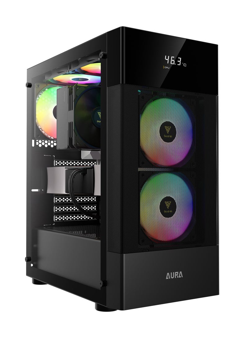 GAMDIAS - AURA GC5 ARGB DIGITAL DISPLAY MESH ARGB MID-TOWER CASE - Image 1