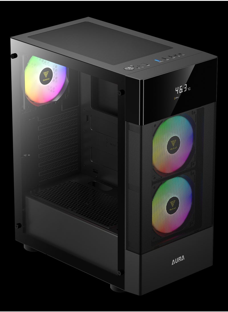 GAMDIAS - AURA GC5 ARGB DIGITAL DISPLAY MESH ARGB MID-TOWER CASE - Image 1