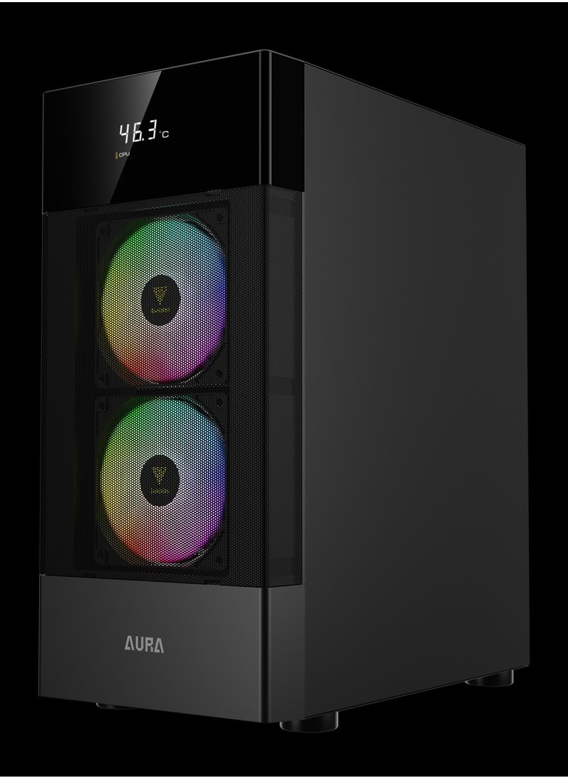GAMDIAS - AURA GC5 ARGB DIGITAL DISPLAY MESH ARGB MID-TOWER CASE - Image 1