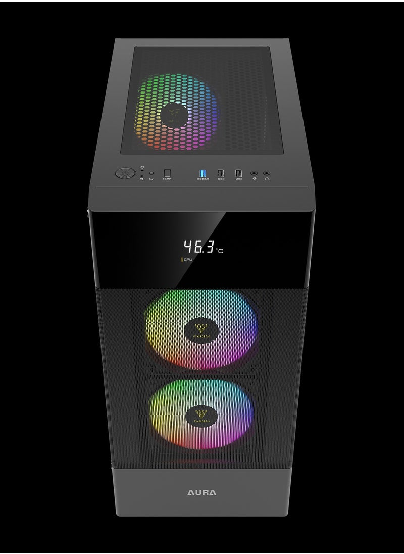GAMDIAS - AURA GC5 ARGB DIGITAL DISPLAY MESH ARGB MID-TOWER CASE - Image 1