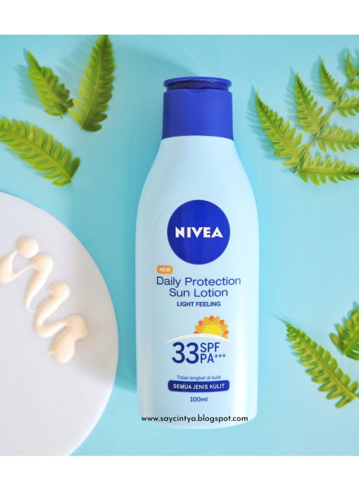 NIVEA Body Lotion Daily Protection SPF 33PA+++ 100ml Sunscreen & Moisturizer - Image 2