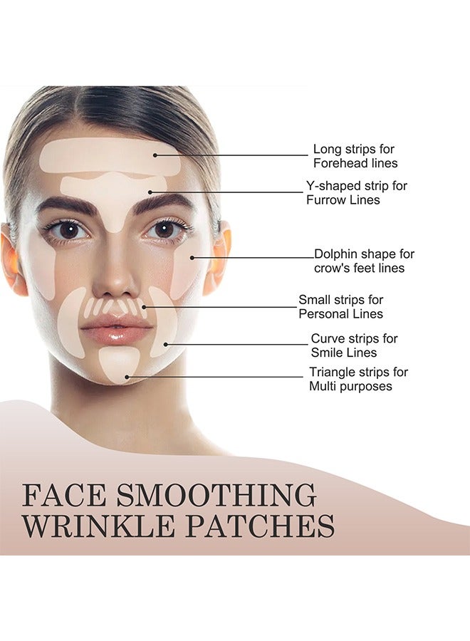 Jaysuing Face Toning Tape Set, Anti Freeze Anti Wrinkle Belts Patche, Facial Myofascial Lift Patches for Eye, Mouth ect (Transparent) - Image 2