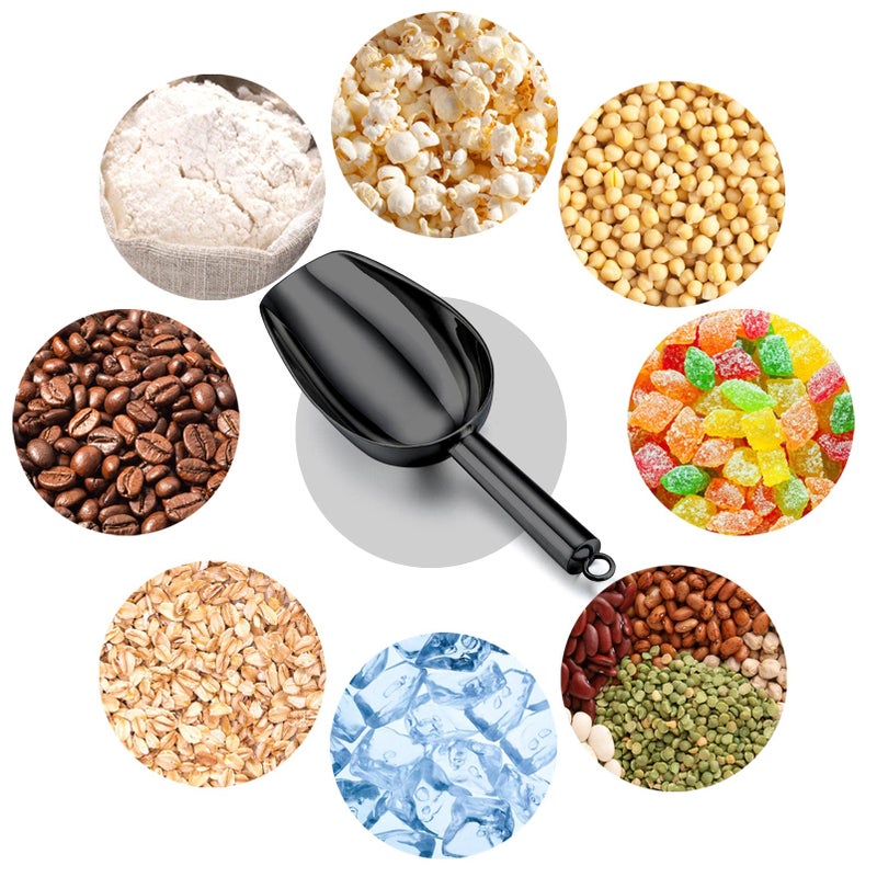 TeamFar 5oz Ice Scoop, Stainless Steel Food Scoop Metal Ice Scooper for Kitchen Bar Party Wedding, Heavy Duty & Sturdy, Easy Storage & Versatile, Mirror Finish & Smooth Edge, Black - Image 4