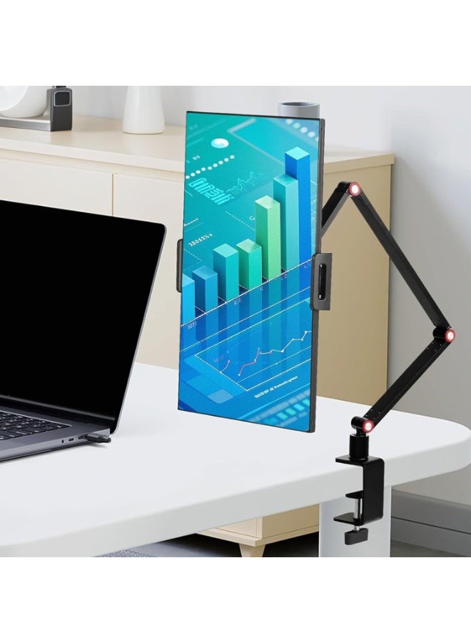 XiuWoo Portable Monitor Holder for 4.7-18.5 Inch Screen, Desktop Expandable Monitors Stand, VESA Monitor Arm Stands, Adjustable Tablet Stand Holder for iPad,iPhone,Kindle,Fire HD,Portable Monitors - Image 3
