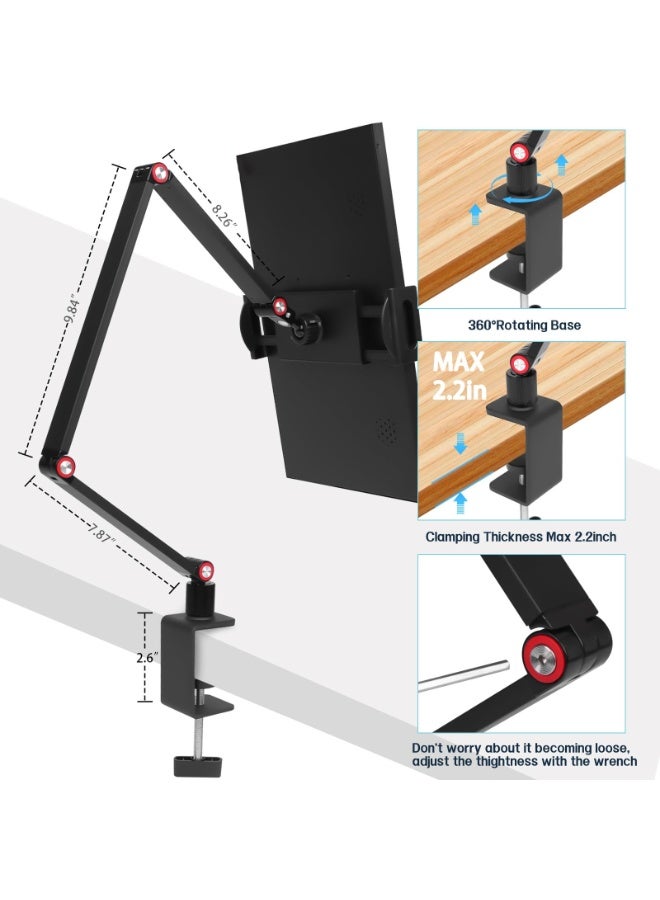 XiuWoo Portable Monitor Holder for 4.7-18.5 Inch Screen, Desktop Expandable Monitors Stand, VESA Monitor Arm Stands, Adjustable Tablet Stand Holder for iPad,iPhone,Kindle,Fire HD,Portable Monitors - Image 5