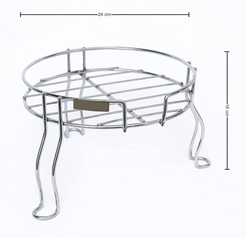 GYOU Stainless Steel Fancy Matka Stand Water Pot Countertop For Tabletop, Floor Standing Kitchen Home Cauldron 3 Leg - DN-1 - Image 2