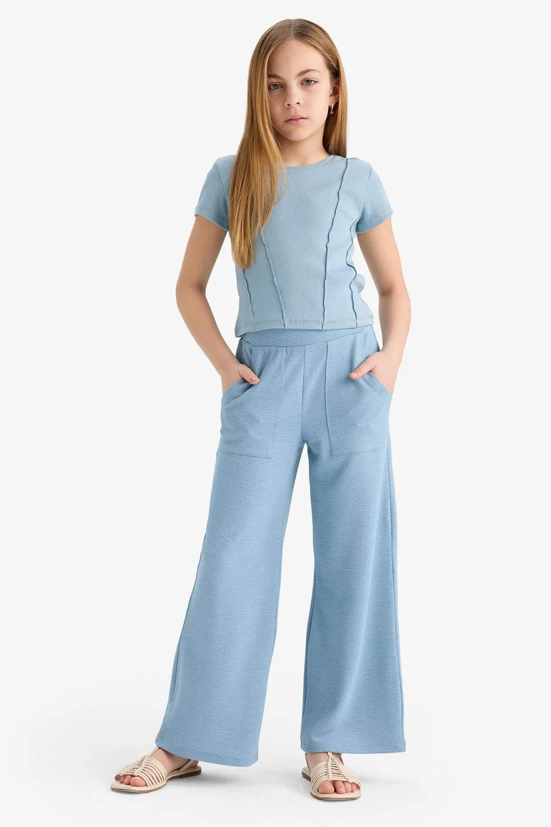 ديفاكتو Girl Wide Leg Elastic Waist Sweatpants
