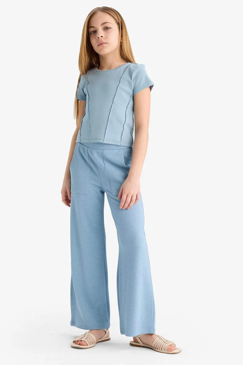 ديفاكتو Girl Wide Leg Elastic Waist Sweatpants