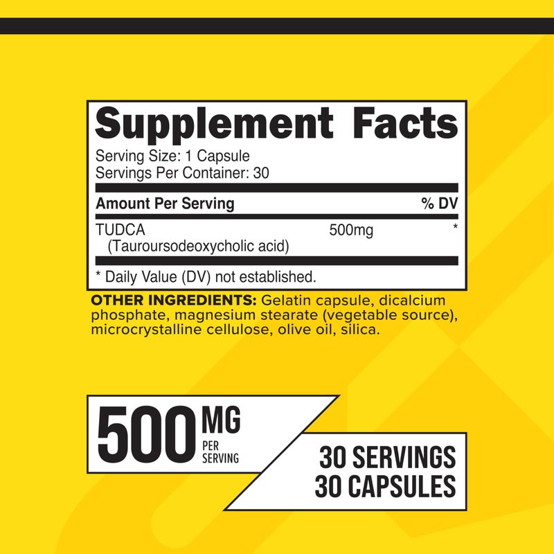 Primaforce TUDCA (Tauroursodeoxycholic Acid) 30 Servings, 500mg Tudca Per Serving | Premium Quality Bile Salts - Gluten Free, Non-GMO Supplement - Image 3
