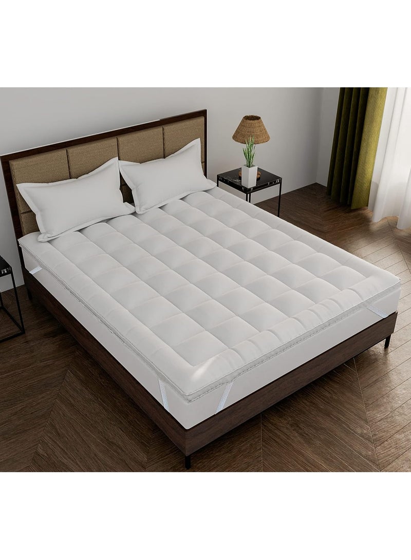 DubaiGallery Bedding Fitted Full Mattress Pad Super Soft 100% Microfiber Cooling Breathable Fluffy Soft Mattress Pad Mattress Topper Mattress Protector - Image 4