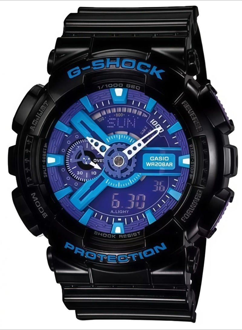 Casio G-Shock GA-110HC-1A Men's Watch - Black/Blue Hyper Color Series, Analog-Digital, Shock Resistant, Anti-Magnetic, Sports Watch - Image 1
