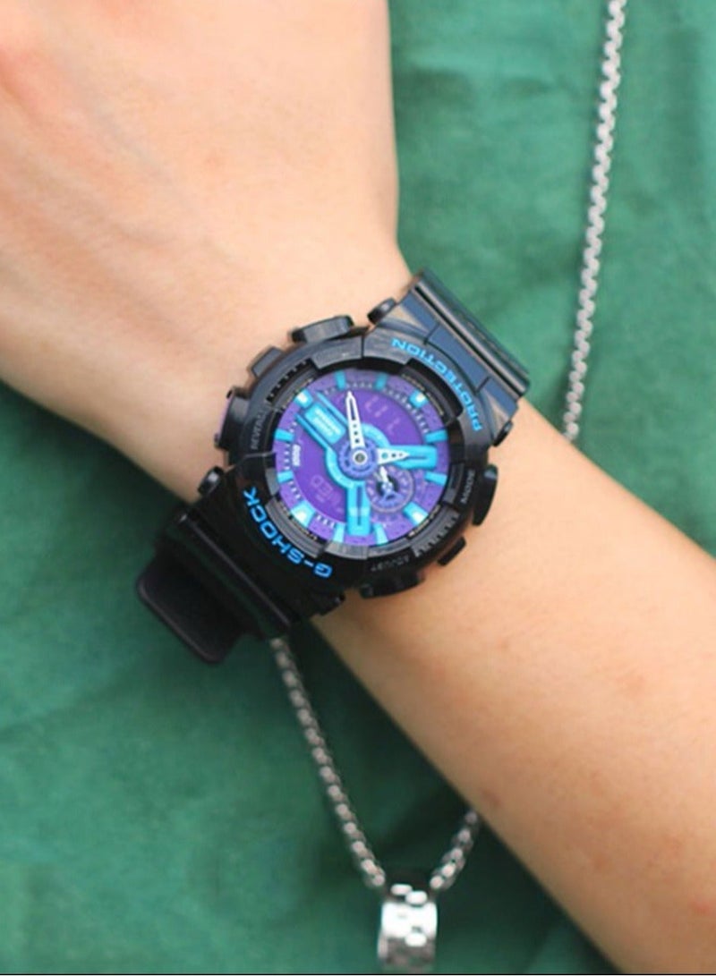 Casio G-Shock GA-110HC-1A Men's Watch - Black/Blue Hyper Color Series, Analog-Digital, Shock Resistant, Anti-Magnetic, Sports Watch - Image 5