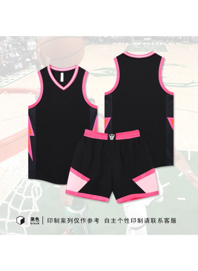 American Basketball Uniform Suit Male Student Summer Compeion Uniform Printing Quick-drying Breathable Training Uniform Jersey
