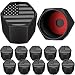 SAMIKIVA American Flag Tire Valve Stem Caps USA with O Rubber Ring Universal Stem Covers for Cars SUVs Bike Bicycle Trucks Motorcycles Airtight Heavy Duty 12 Pack Black Gray USA 12 Pack - Image 2