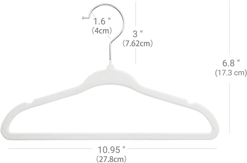 ManGotree 10 Pack (28cm) Baby Velvet Hangers, Infant and Toddler Hangers, No-Slip Children Hangers, Ultra-Slim Space Saving Kids Hangers, Sturdy &urable Clothes Hangers. (White) - Image 2