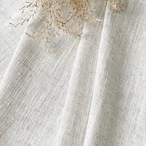 Oindec 2 Pack Kitchen Valances for Windows Modern Farmhouse Cotton Linen Valance Curtains Topper Country Rustic Bathroom Small Window Treatment Bohemian Decor (54x18 inch, Natural) - Image 4
