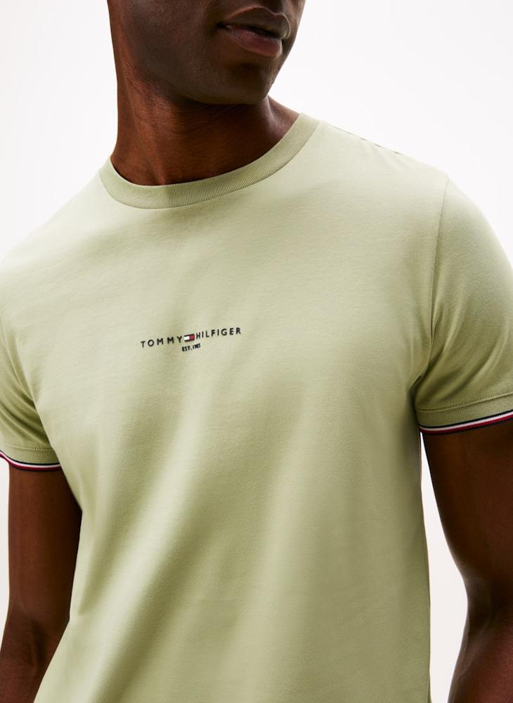 TOMMY HILFIGER Slim Jersey Tipped T-Shirt - Image 3