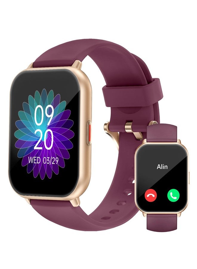 RUIMEN Smart Watches for Men Women (Answer/Make Calls, 2 Bands Included), 1.8" Smartwatch for iOS/Android Phones, Fitness Tracker Heart Rate/Sleep Monitor Digital Watch Waterproof Purple - Image 1