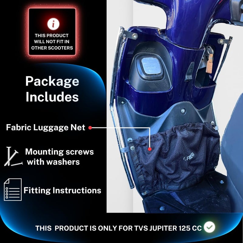 FIBERA Smart Compact Front Basket ONLY Compatible with TVS Jupiter 125cc Black Durable Polyester 10L Capacity - Image 5