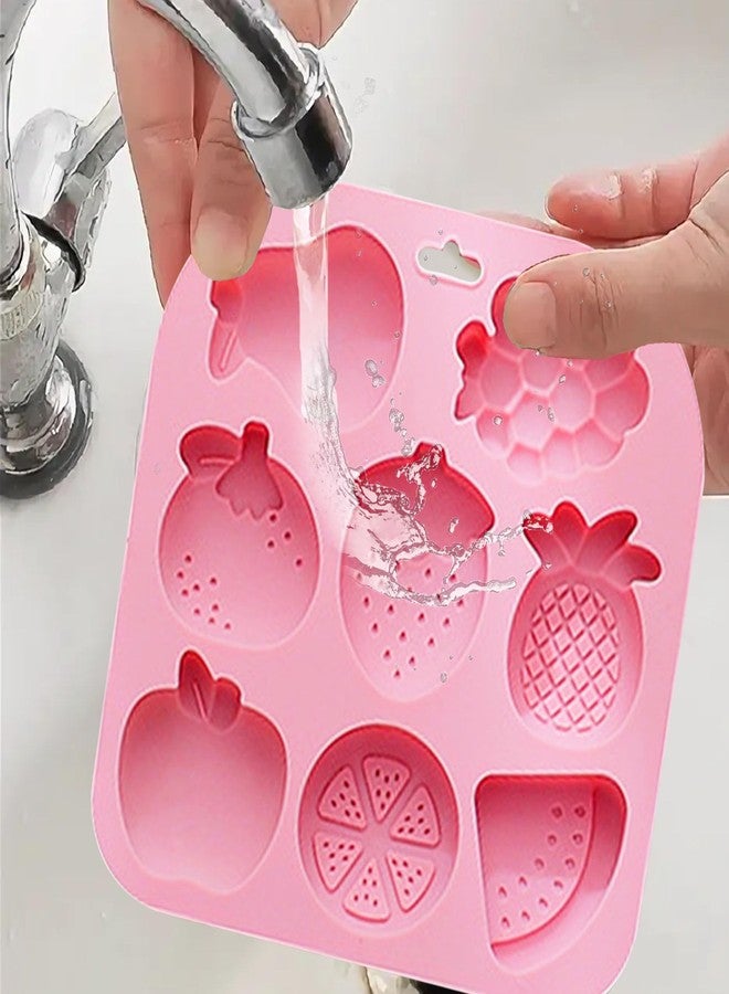 Ysqool 9-Cavity Fruit Shaped Silicone Mold for Chocolate and Candy - Includes Grape, Strawberry, Apple, Pineapple Designs - Non-Stick, Pink Silicone Mold for DIY Baking,Snacks, Ice Cubes,Jello and Crafts - Image 4