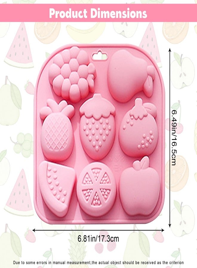 Ysqool 9-Cavity Fruit Shaped Silicone Mold for Chocolate and Candy - Includes Grape, Strawberry, Apple, Pineapple Designs - Non-Stick, Pink Silicone Mold for DIY Baking,Snacks, Ice Cubes,Jello and Crafts - Image 2