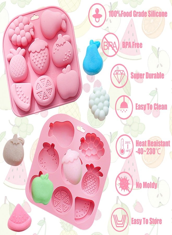 Ysqool 9-Cavity Fruit Shaped Silicone Mold for Chocolate and Candy - Includes Grape, Strawberry, Apple, Pineapple Designs - Non-Stick, Pink Silicone Mold for DIY Baking,Snacks, Ice Cubes,Jello and Crafts - Image 3