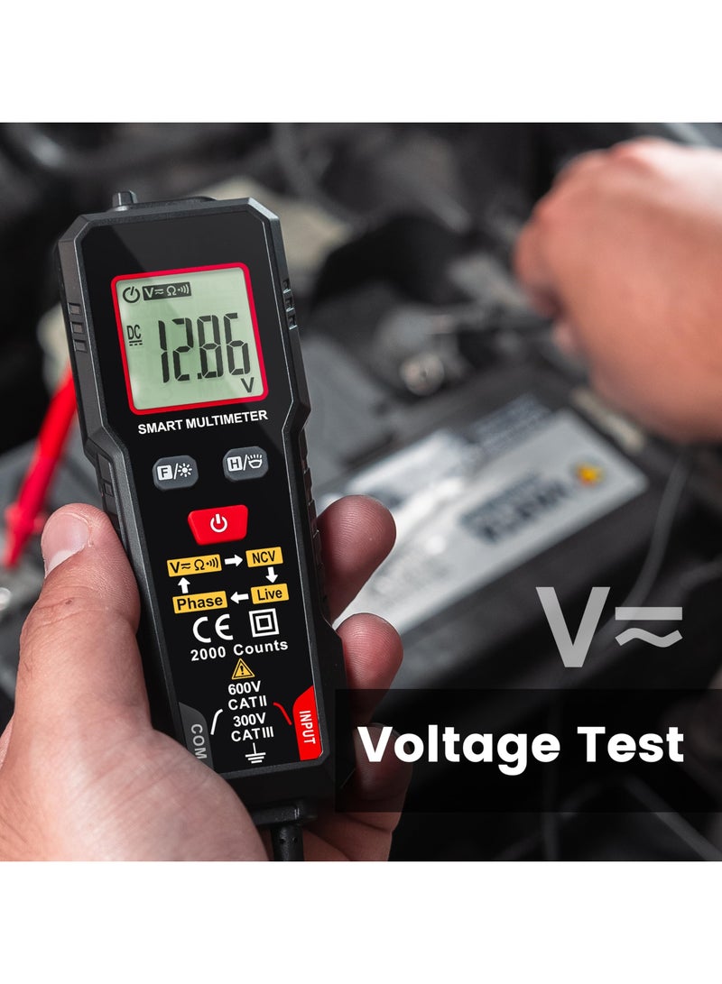 SYOSI Smart Multimeter, 2000 Counts Digital Multimeter, Professional AC/DC Voltage Tester, NCV Electricians Voltage Tester for AC/DC Voltage, Resistance, Continuity, Phase - Image 4