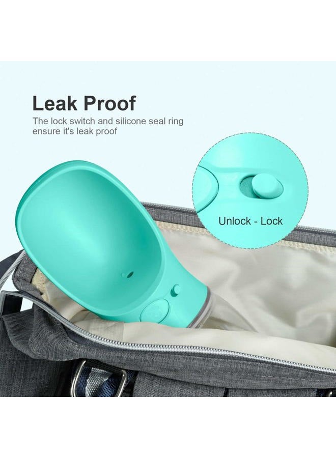 Deyace Dog Water Bottle, Leak Proof Portable Pet Water Bottles for Dogs, Puppy Water Dispenser with Drinking Feeder for Travel (Teal 12oz) - Image 3