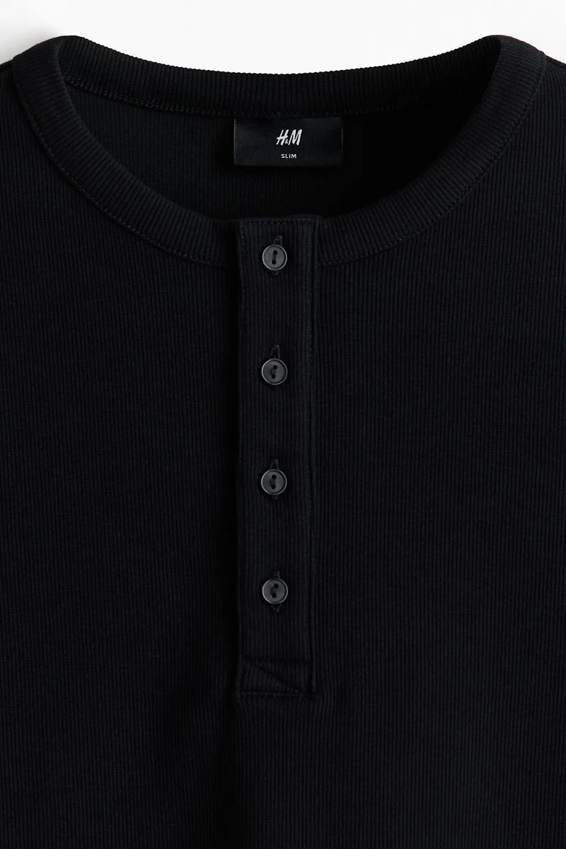 H&M  Slim Fit Henley top for Men | Best Price UAE
