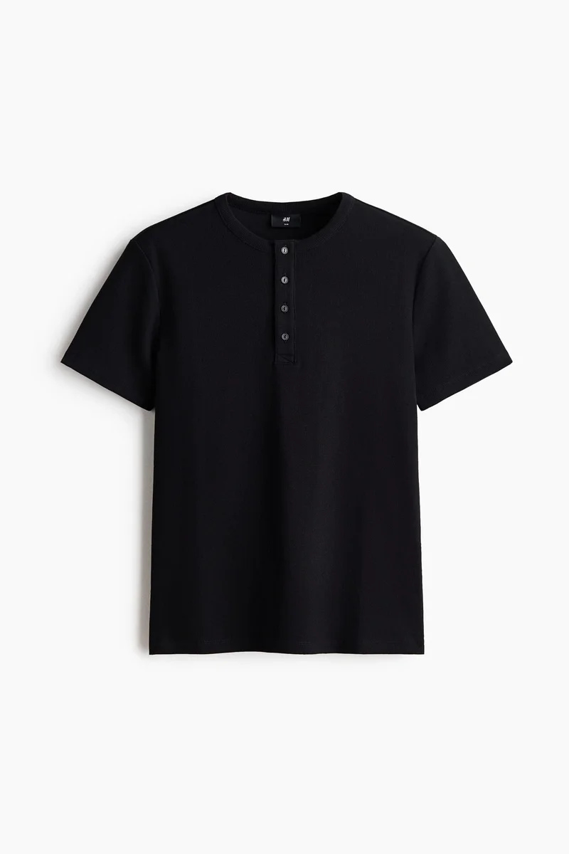 H&M  Slim Fit Henley top for Men | Best Price UAE