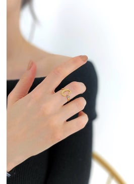Adjustable Stone C Letter Ring
